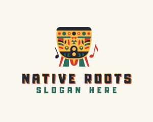 Native Drum Percussion logo design