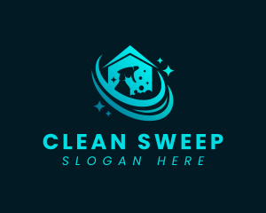 Housekeeping Clean House logo design