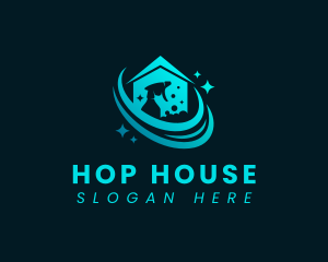 Housekeeping Clean House logo design