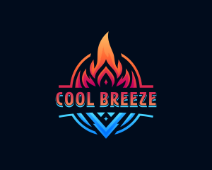 Heating Cooling Ventilation logo design