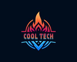 Heating Cooling Ventilation logo design