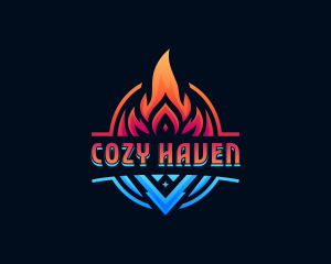 Heating Cooling Ventilation logo design