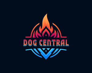 Heating Cooling Ventilation logo design