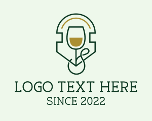 Fermented - Wine Glass Tea logo design