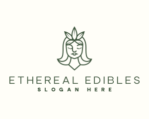 Woman Cannabis Leaf logo design