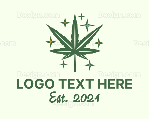 Sparkling Marijuana Leaf Logo