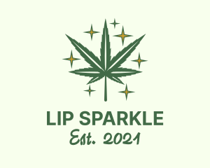 Sparkling Marijuana Leaf logo design