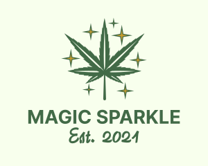 Sparkling Marijuana Leaf logo design