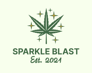 Sparkling Marijuana Leaf logo design