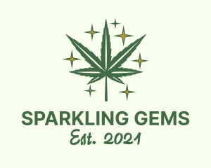 Sparkling Marijuana Leaf logo