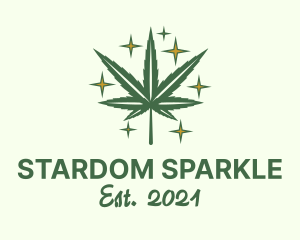 Sparkling Marijuana Leaf logo design