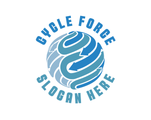 Globe Arrow Cycle logo design