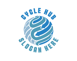 Globe Arrow Cycle logo design