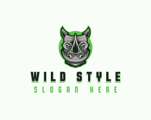 Gaming Wild Rhino logo design