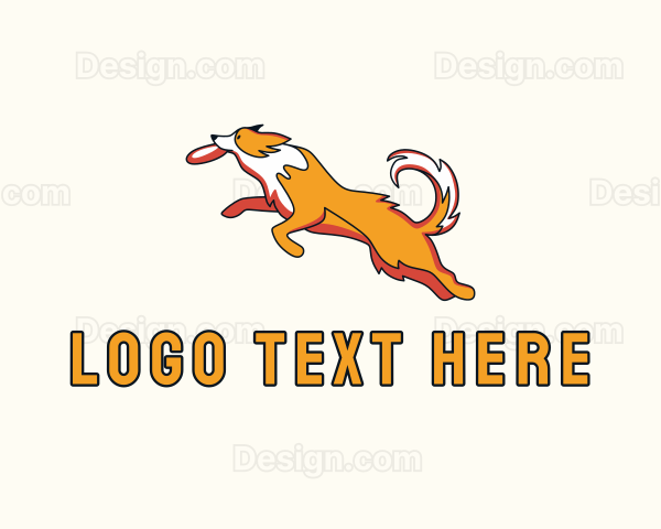 Dog Pet Frisbee Logo