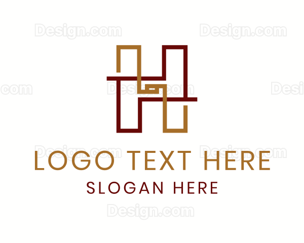 Modern Geometric Business Letter H Logo