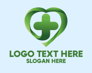 Staff - Green Cross Heart logo design