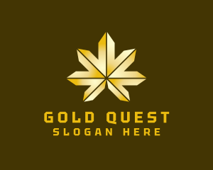 Gold Hemp Leaf logo design