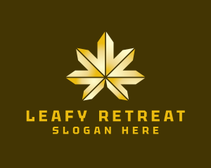 Gold Hemp Leaf logo design