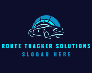 Blue Car Speedometer logo design