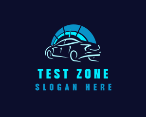 Blue Car Speedometer logo design