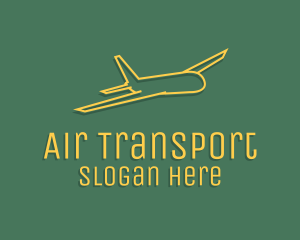 Yellow Aircraft Outline logo design