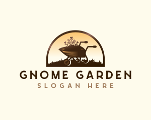 Flower Wheelbarrow Gardening logo design