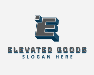 3D Graffiti Letter E  logo design