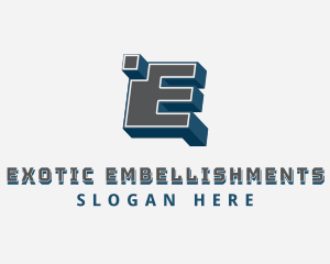 3D Graffiti Letter E  logo design