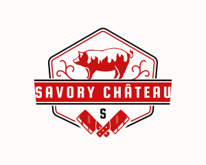 Pork Meat Butchery logo design