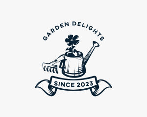 Watering Can Garden Landscaping logo design