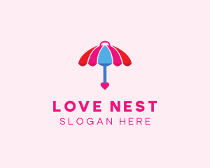 Heart Dating Umbrella  logo design