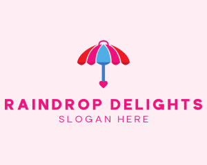 Heart Dating Umbrella  logo design