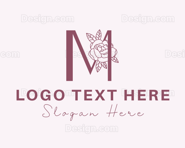 Rose Makeup Letter M Logo