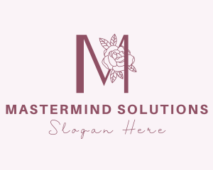 Rose Makeup Letter M logo design