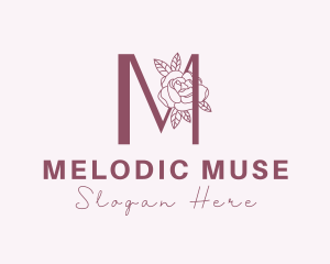 Rose Makeup Letter M logo design