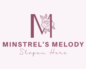 Rose Makeup Letter M logo design