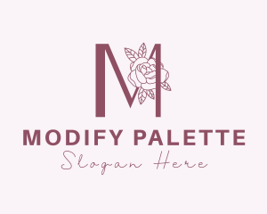 Rose Makeup Letter M logo design