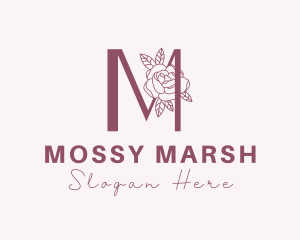 Rose Makeup Letter M logo design