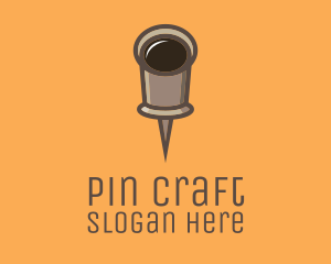 Coffee Push Pin logo design