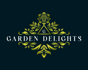 Floral Garden Crest logo design