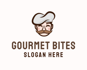 Gourmet Chef Moustache  logo design