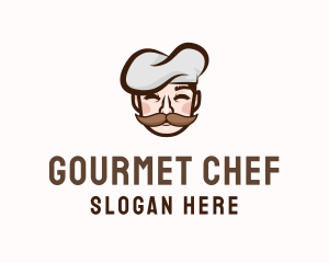 Gourmet Chef Moustache  logo design