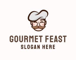 Gourmet Chef Moustache  logo design