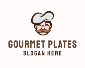 Gourmet Chef Moustache  logo design