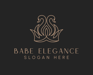 Elegant Swan Crown logo design