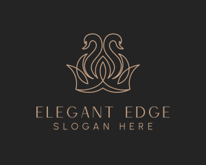 Elegant Swan Crown logo design