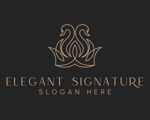 Elegant Swan Crown logo design