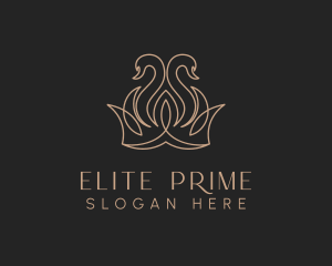 Elegant Swan Crown logo design