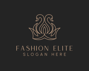 Elegant Swan Crown logo design